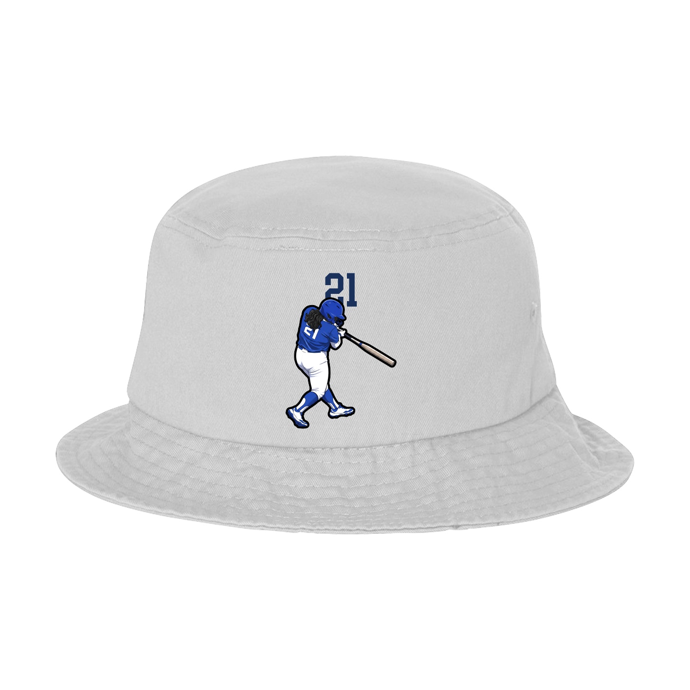 Bucket Cap — Number Top in White