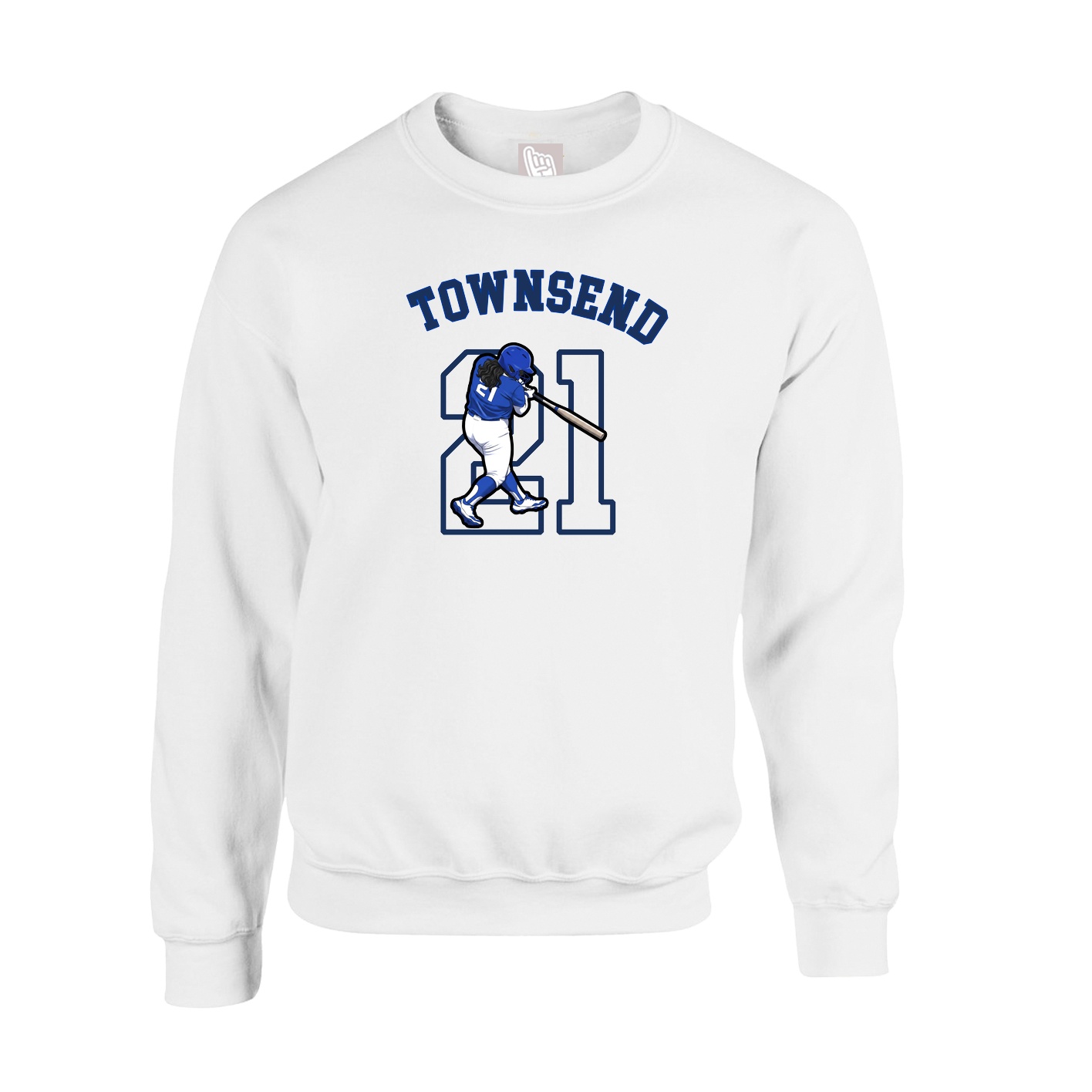 Fleece Crew — Shirsey Arch in White