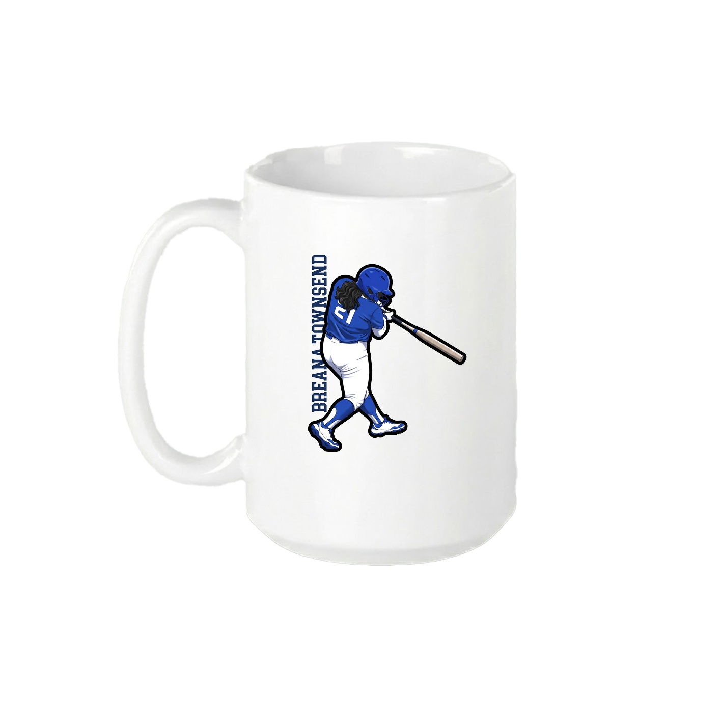 15oz Coffee Mug — Name Vertical in White
