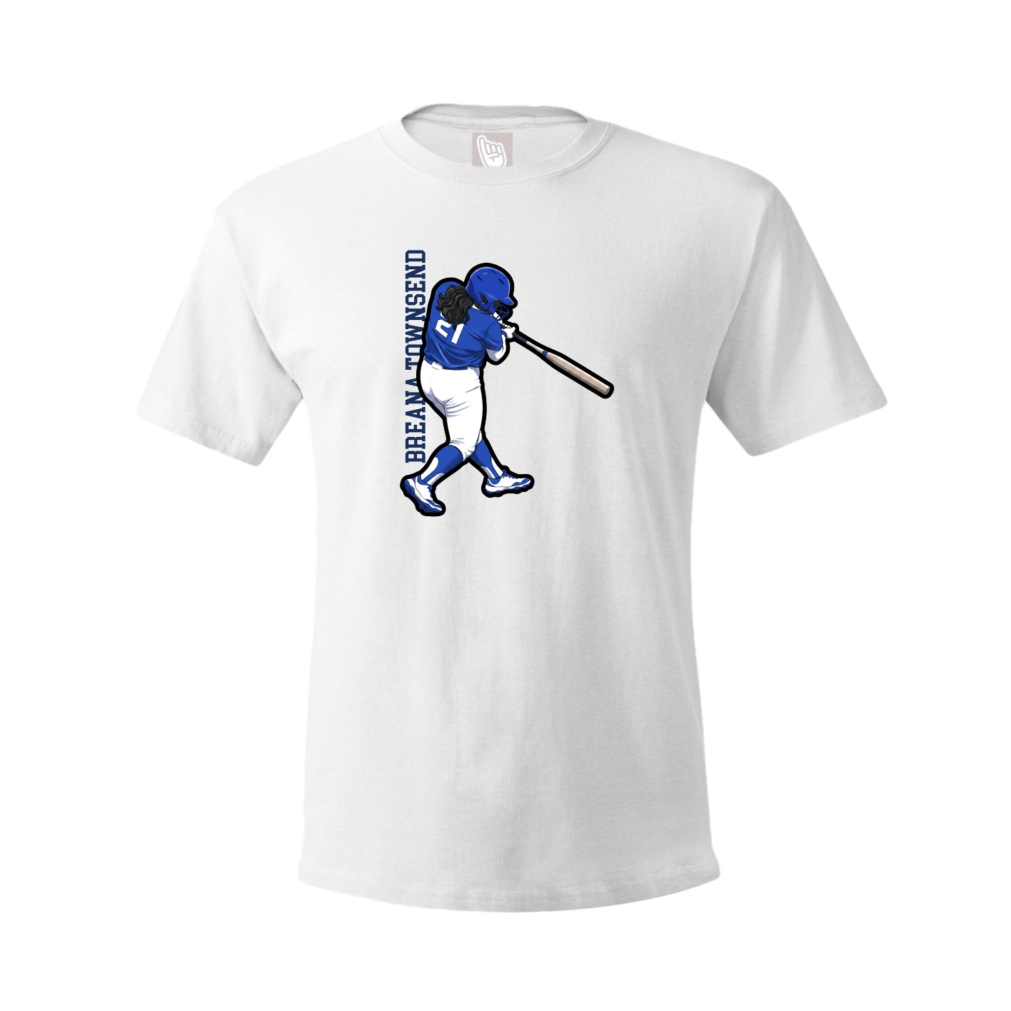 Tee — Name Vertical in White