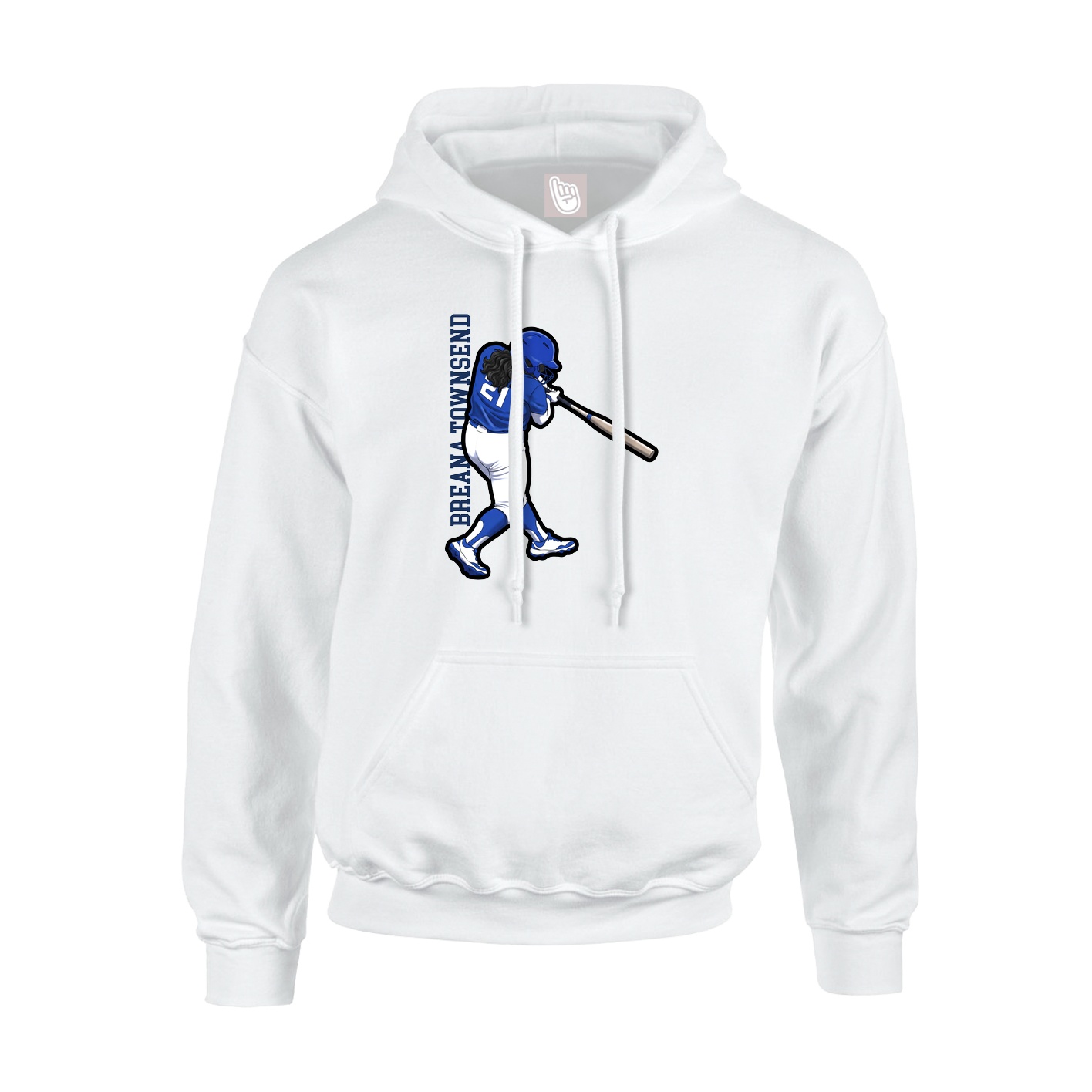 Youth Hoodie — Name Vertical in White