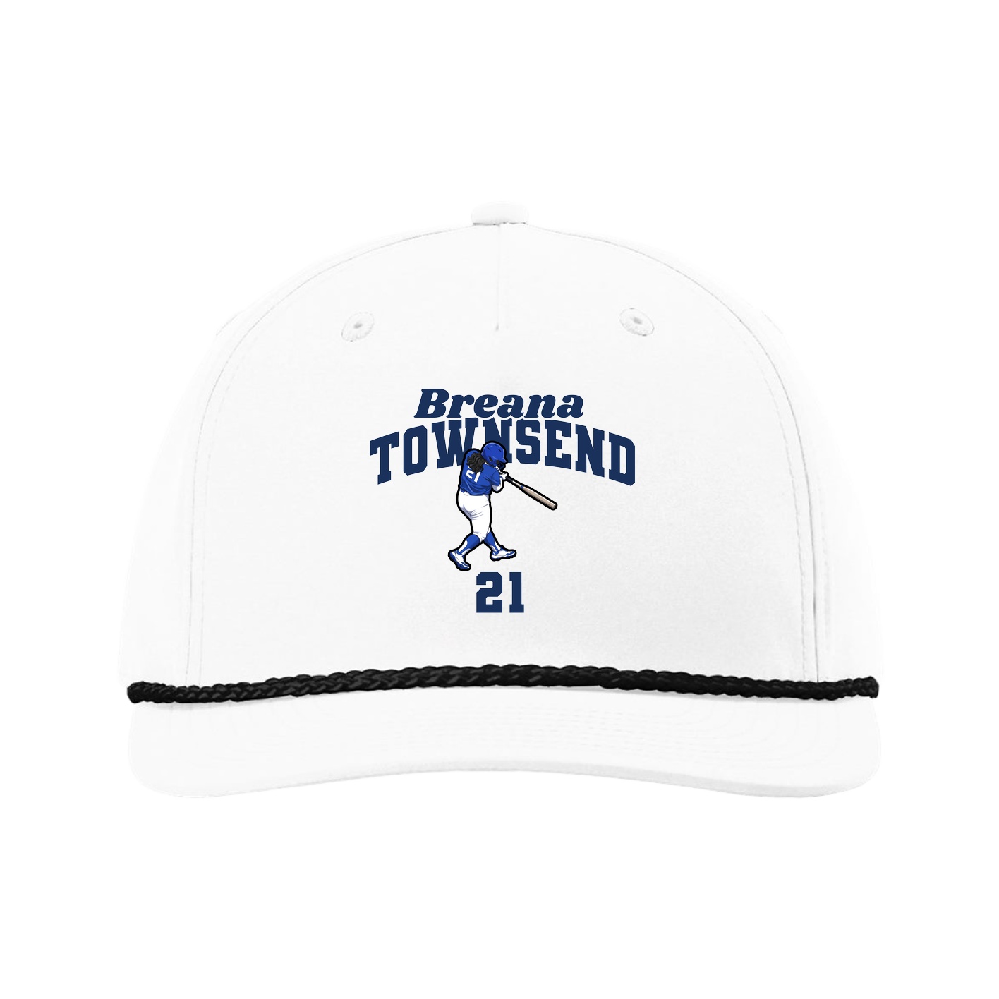 Five-Panel Classic Rope Cap — Signature Arch in White