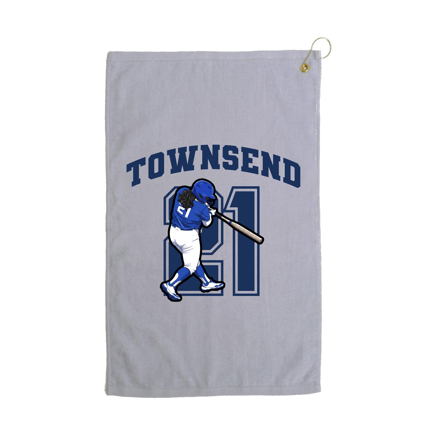 Golf Towel — Number in Grey