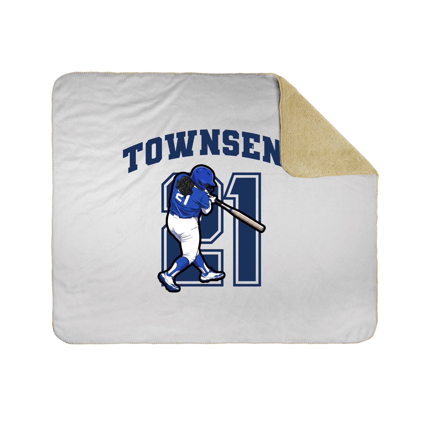 Throw Blanket — Number in White