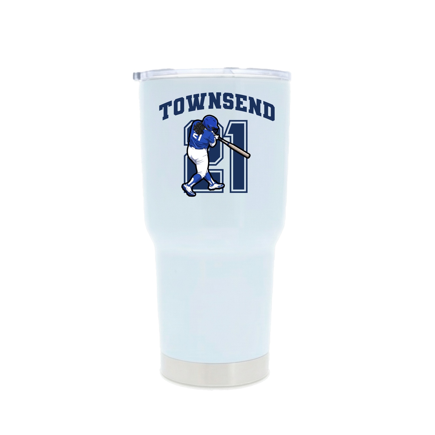 30oz Stainless Steel Tumbler — Number in White