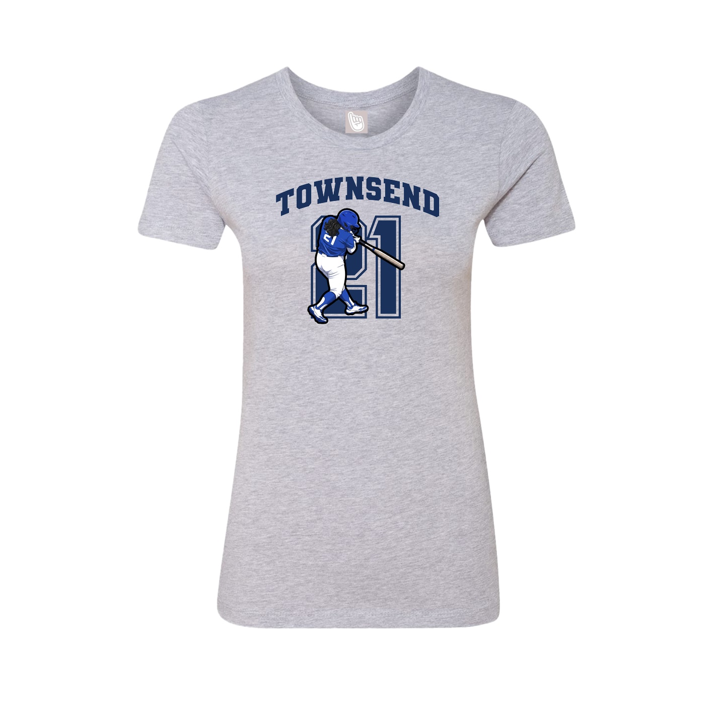 Fitted Women's Tee — Number in Grey