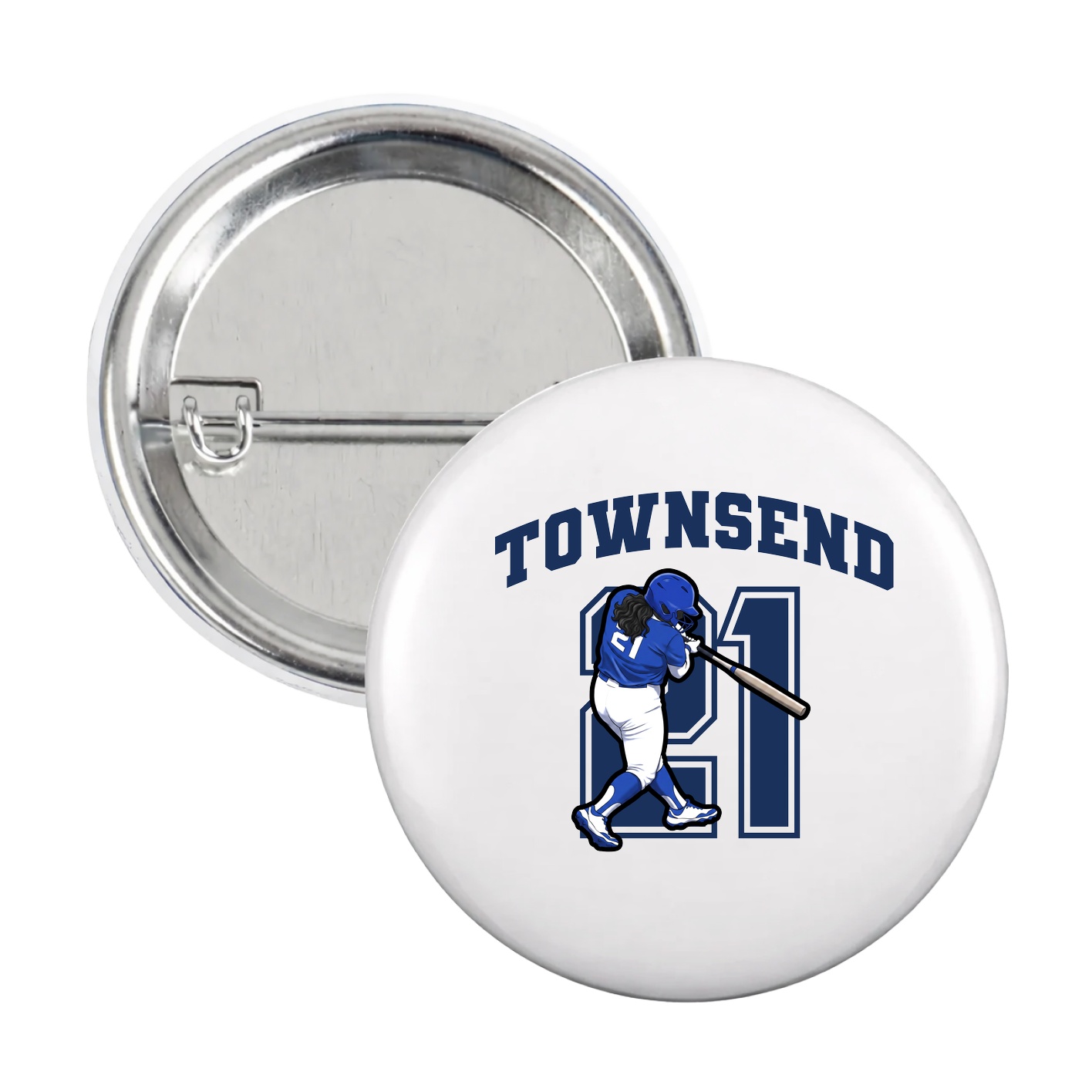 Game Day Button — Number in White