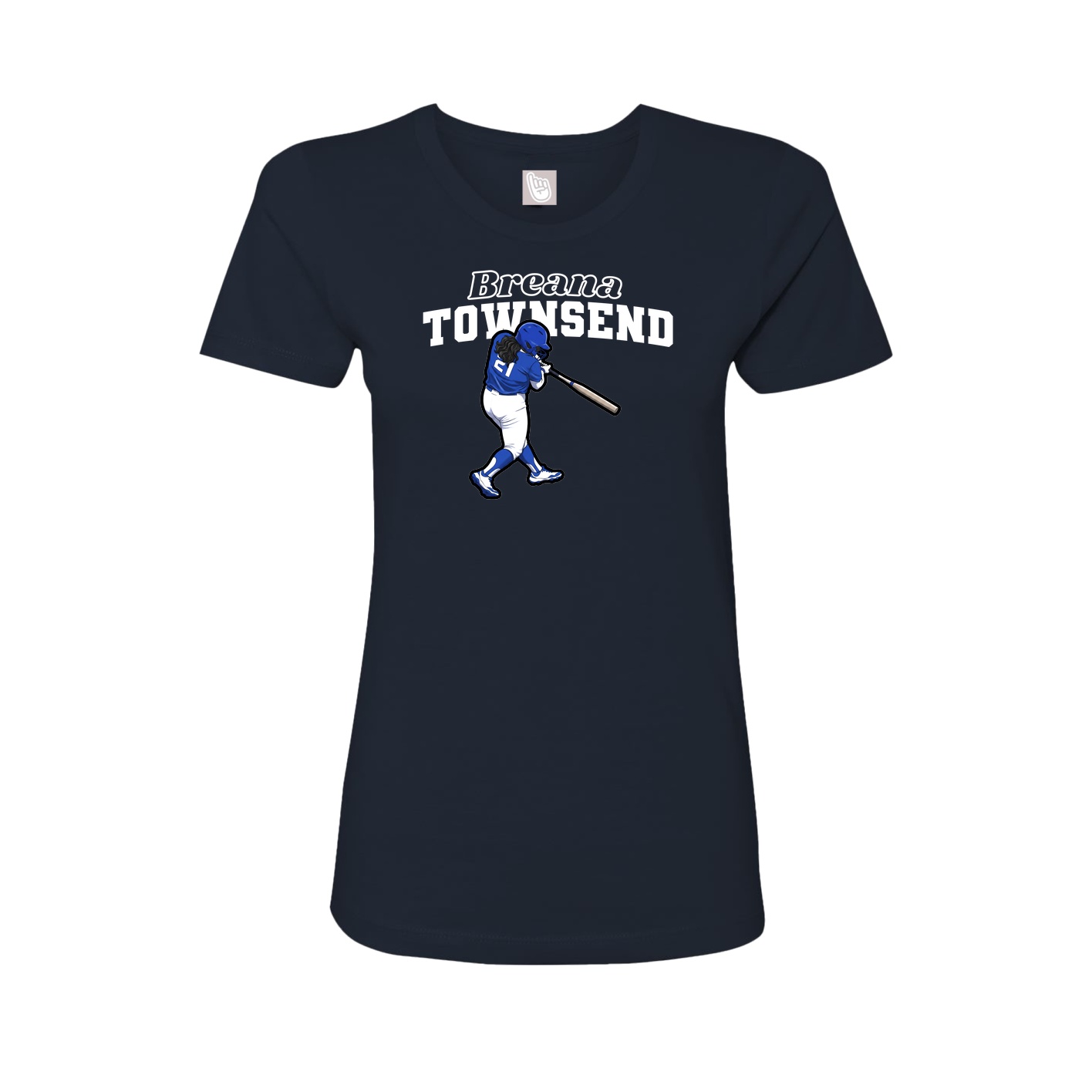 Fitted Women's Tee — Name Arch in Navy