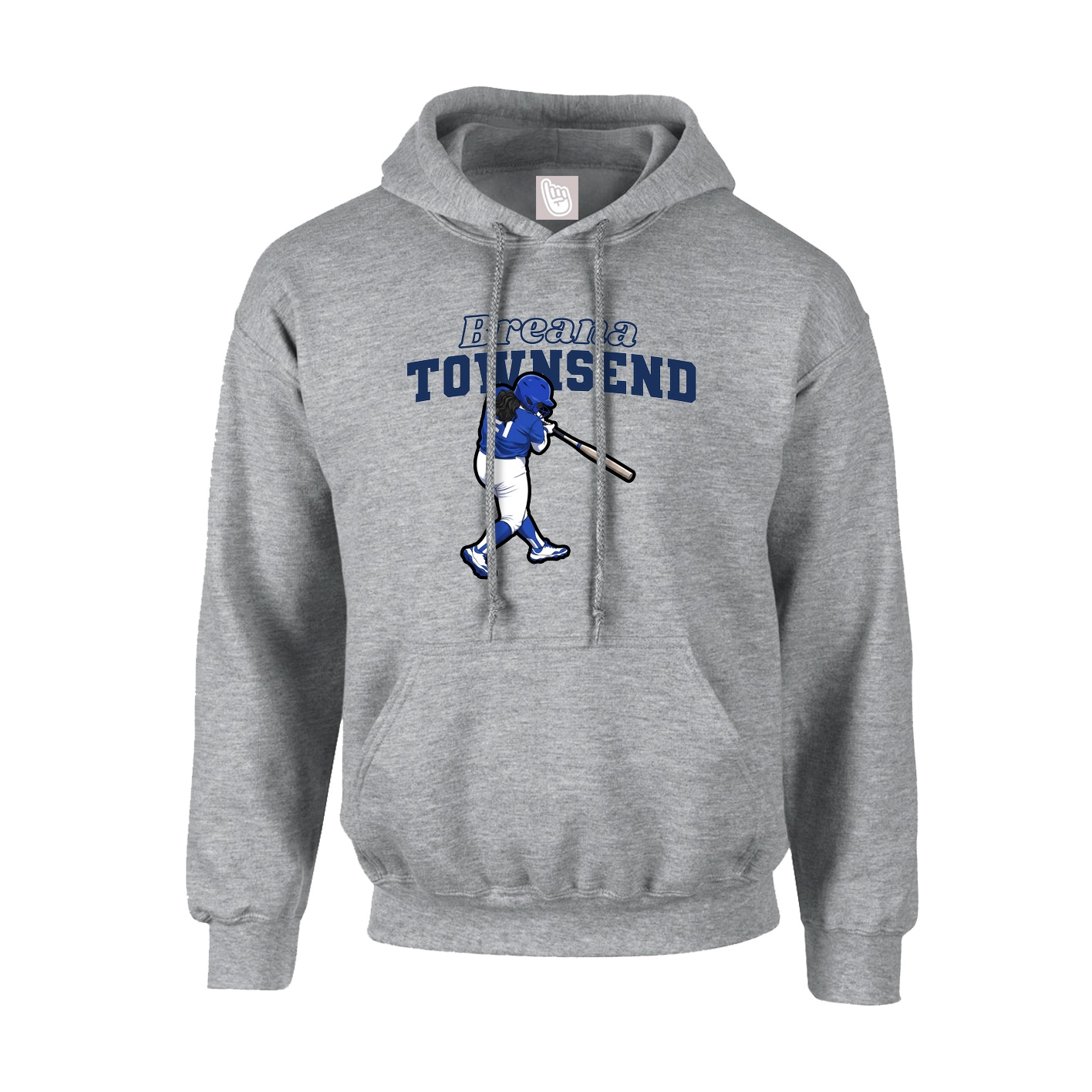 Youth Hoodie — Name Arch in Grey
