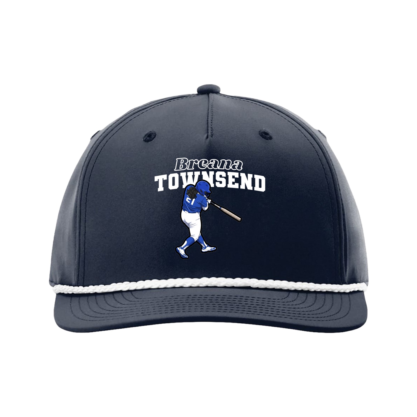 Five-Panel Classic Rope Cap — Name Arch in Navy