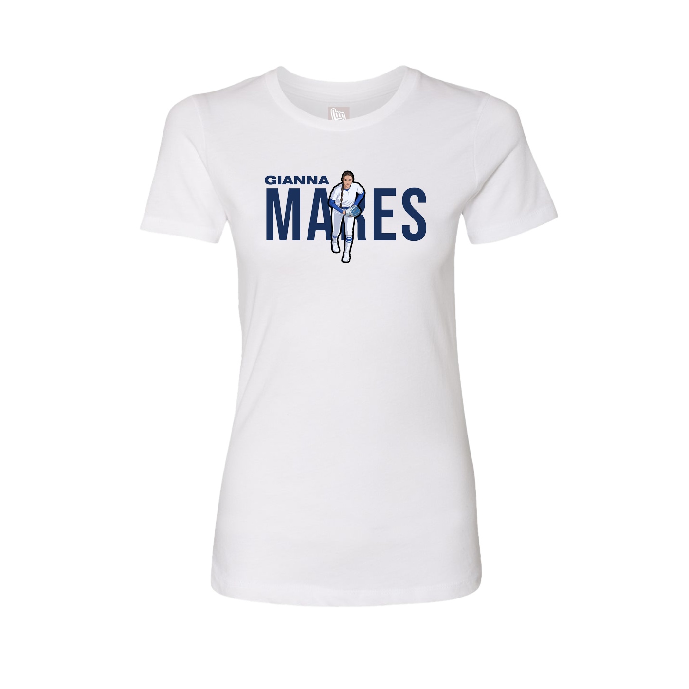 Fitted Women's Tee — Player Name in White