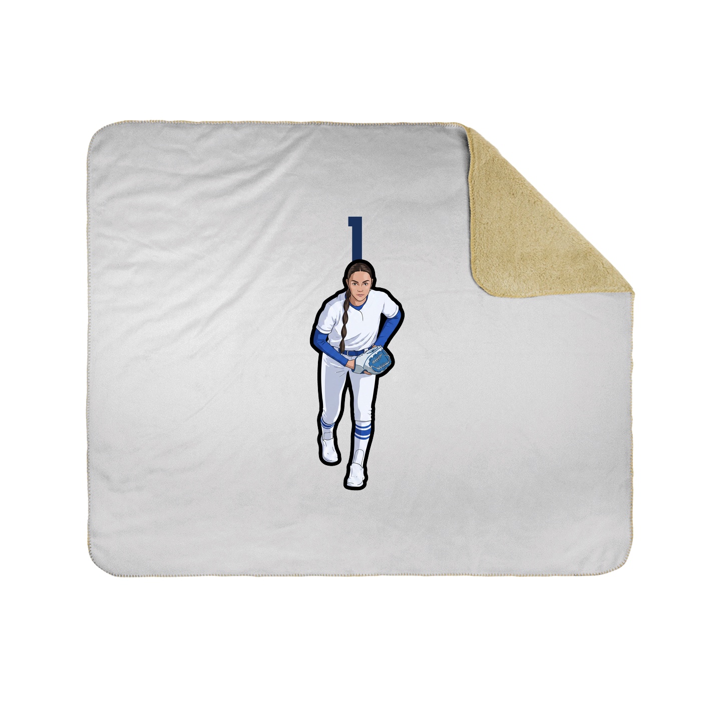 Throw Blanket — Number Top in White