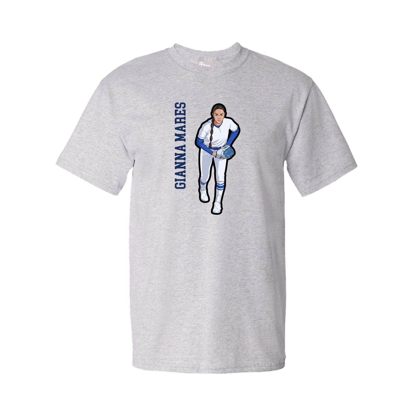 Youth Tee — Name Vertical in Grey