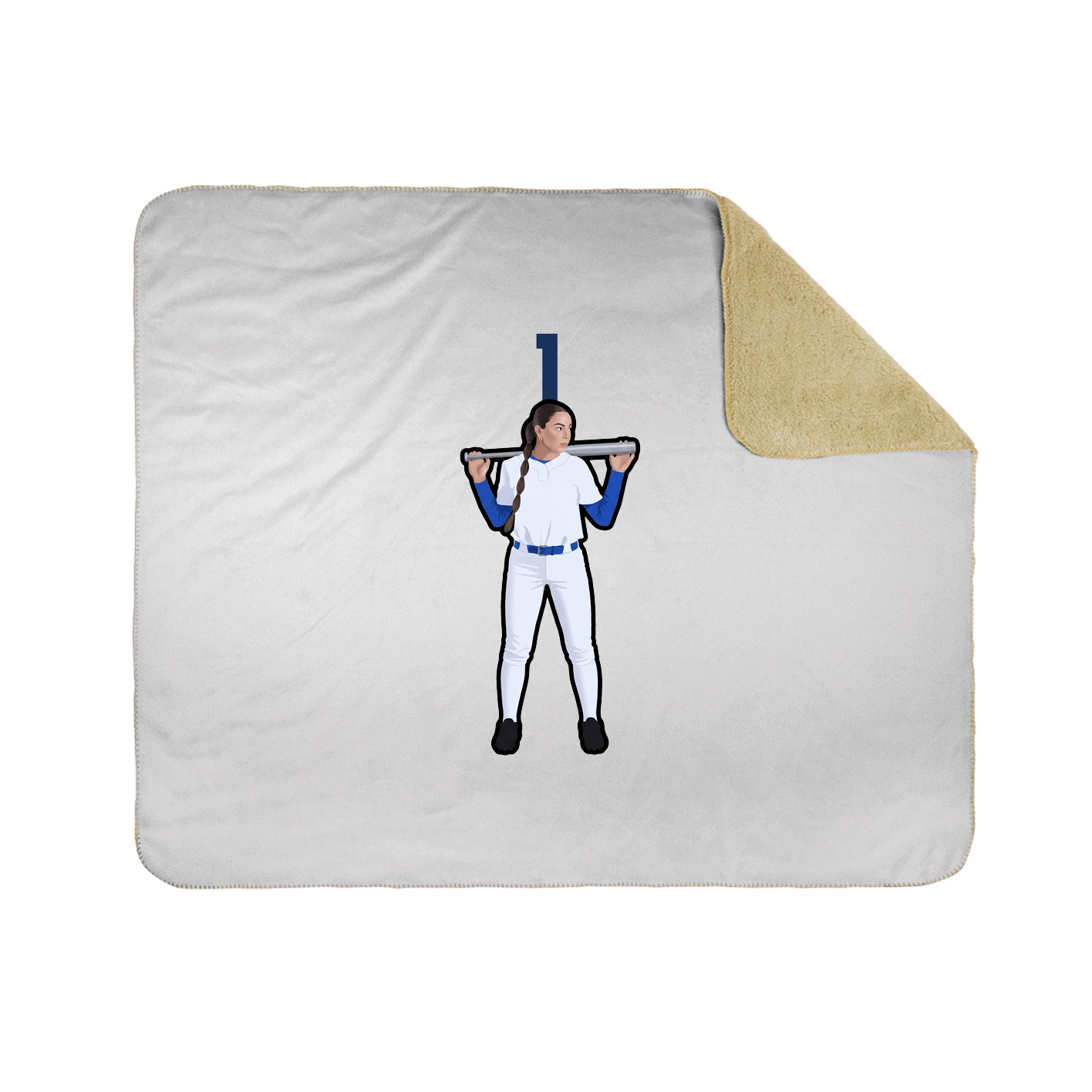 Throw Blanket — Number Top in White