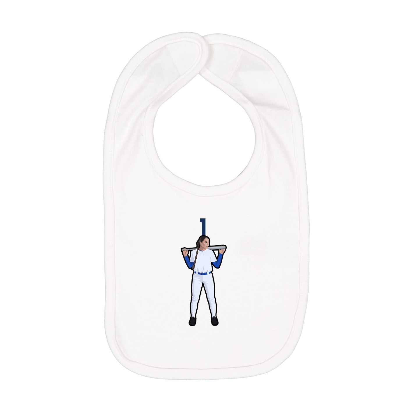 Infant Bib — Number Top in White