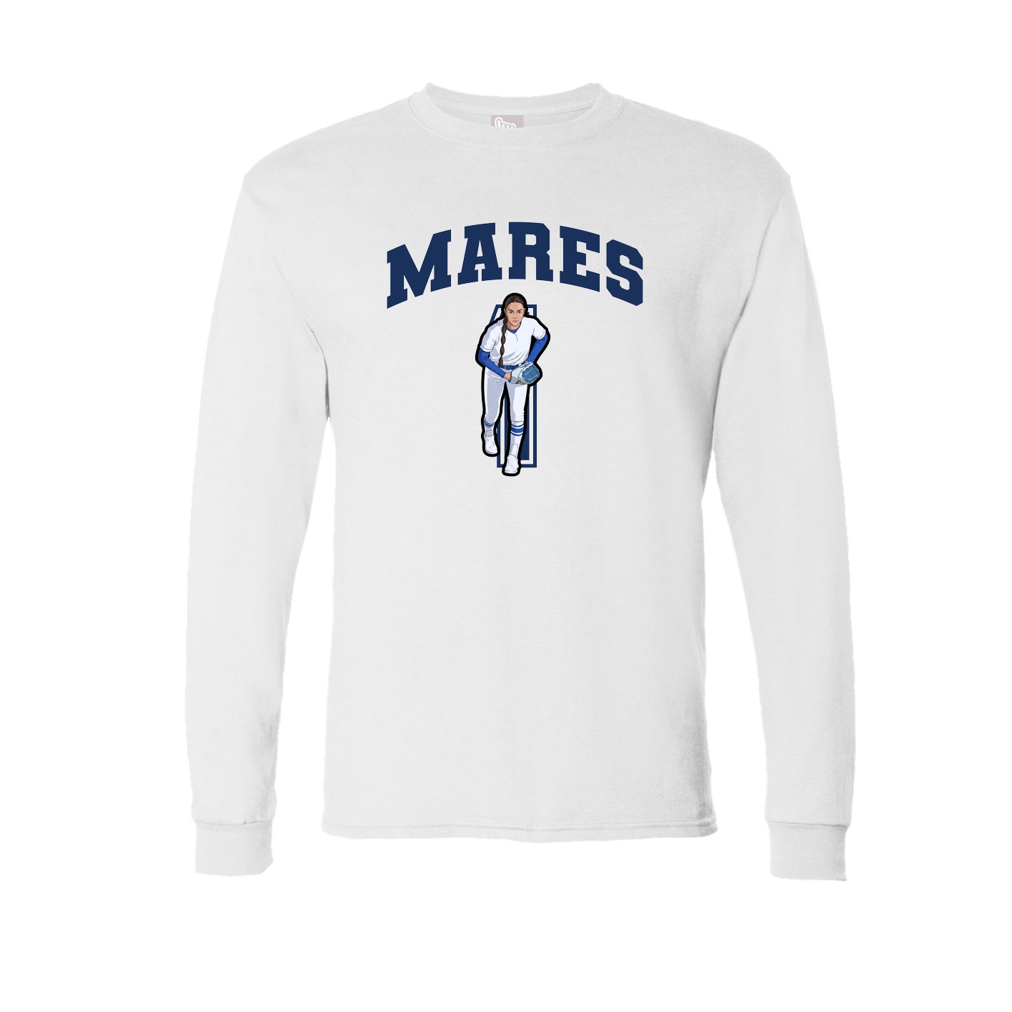 Long Sleeve Tee — Number in White