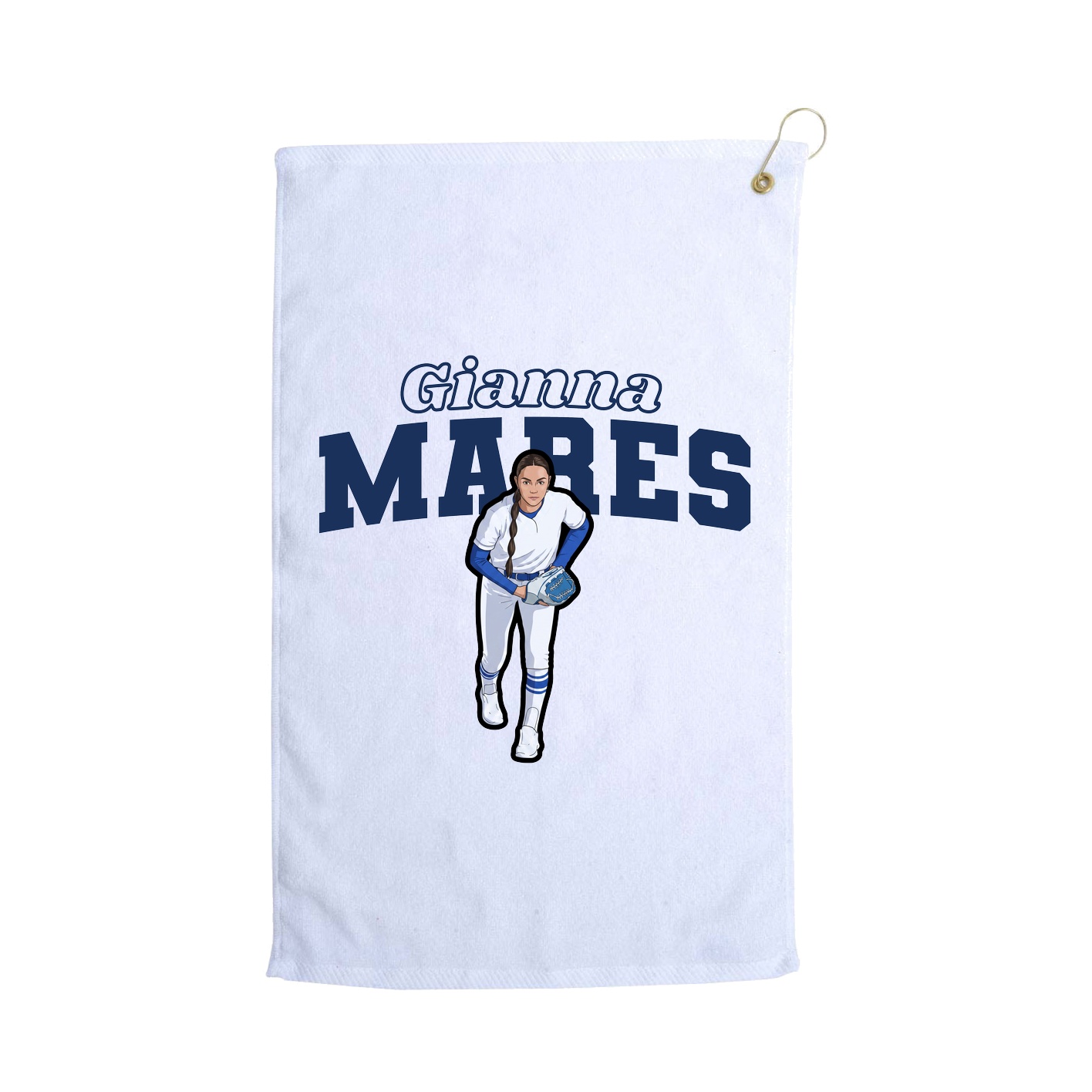 Golf Towel — Name Arch in White