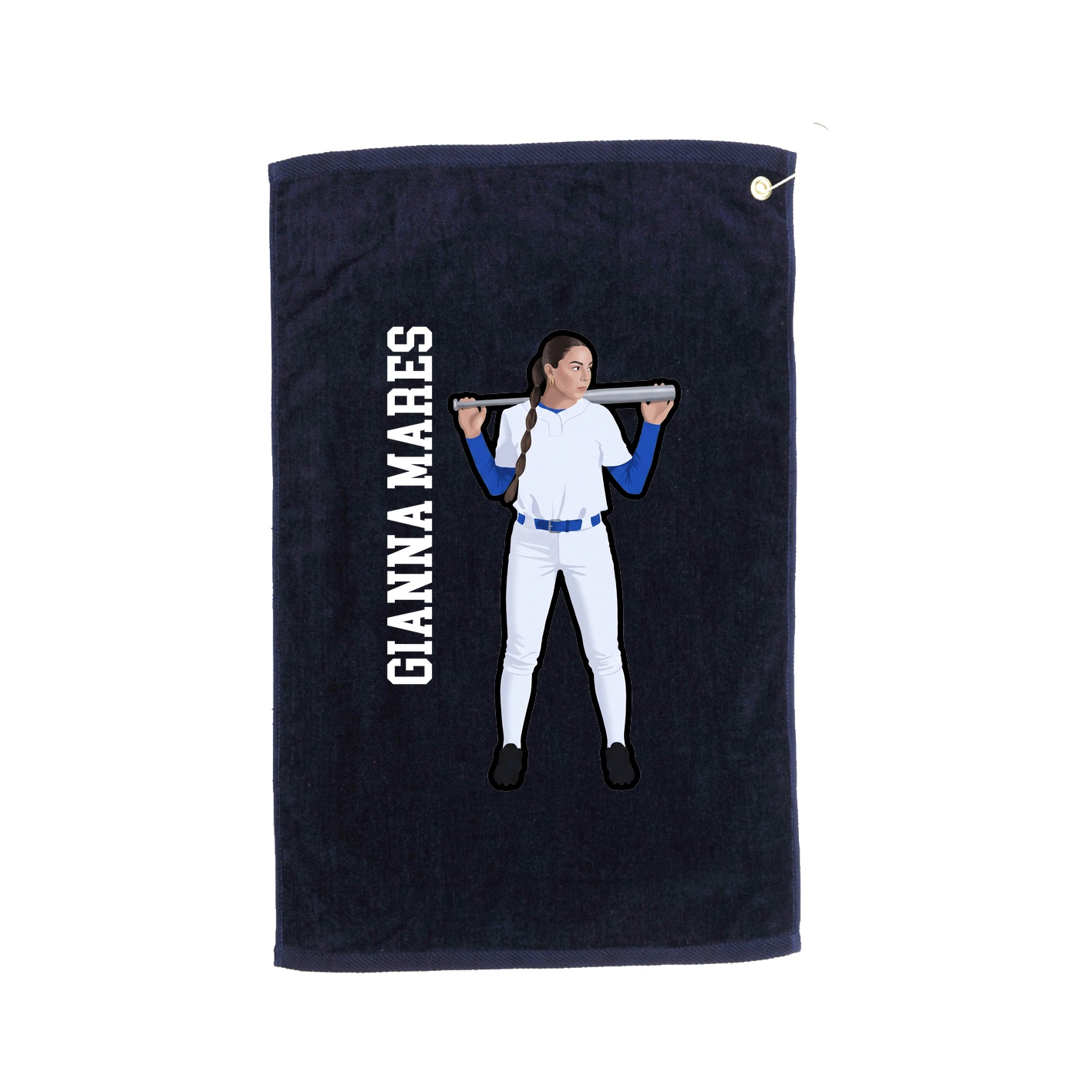 Golf Towel — Name Vertical in Navy