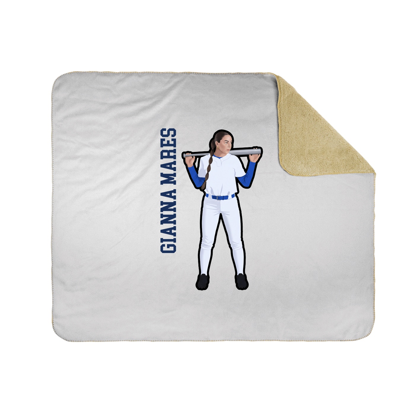 Throw Blanket — Name Vertical in White