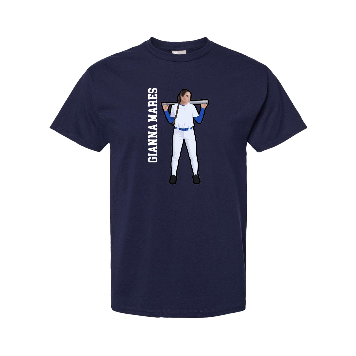 Youth Tee — Name Vertical in Navy
