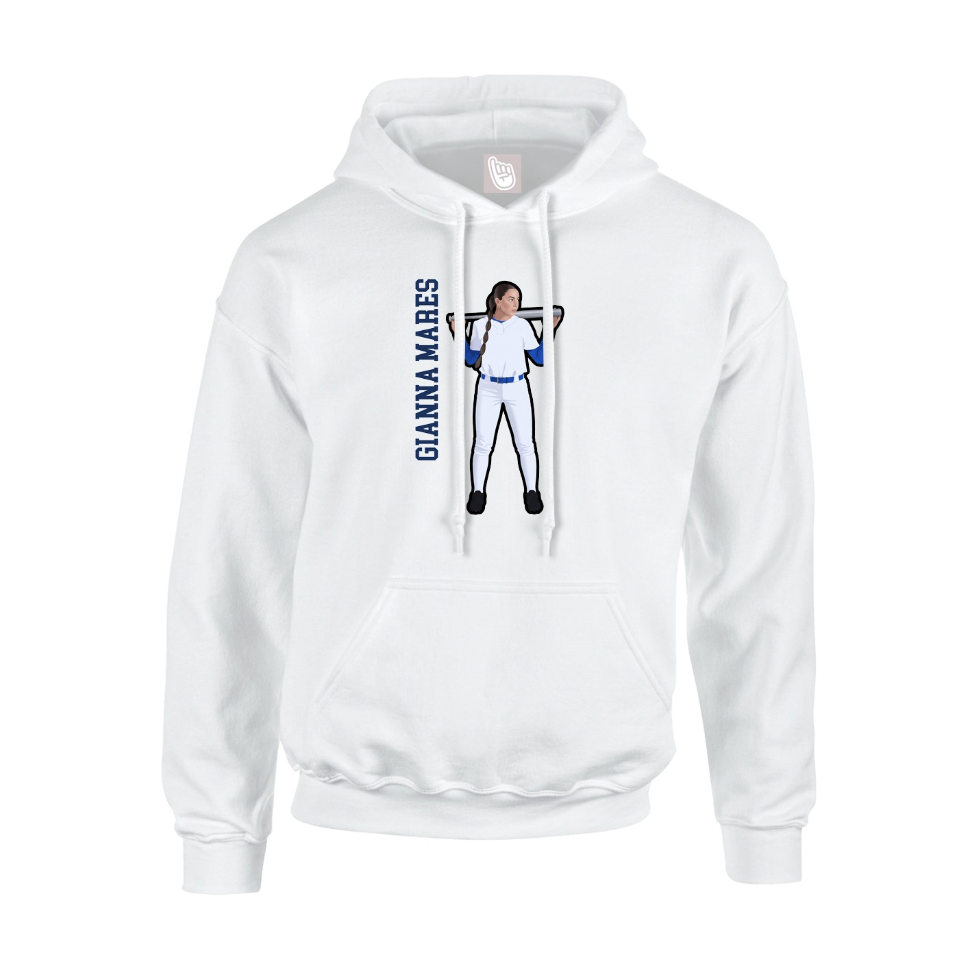 Youth Hoodie — Name Vertical in White