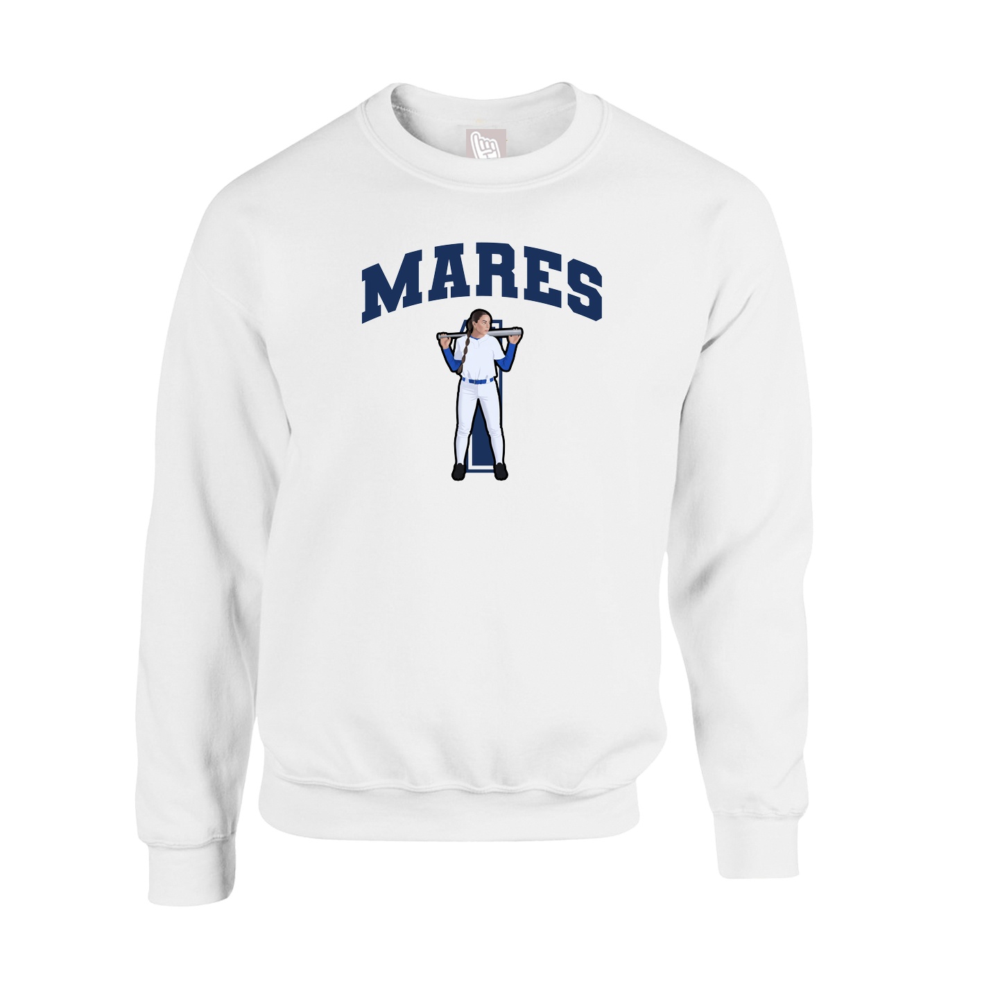 Fleece Crew — Number in White
