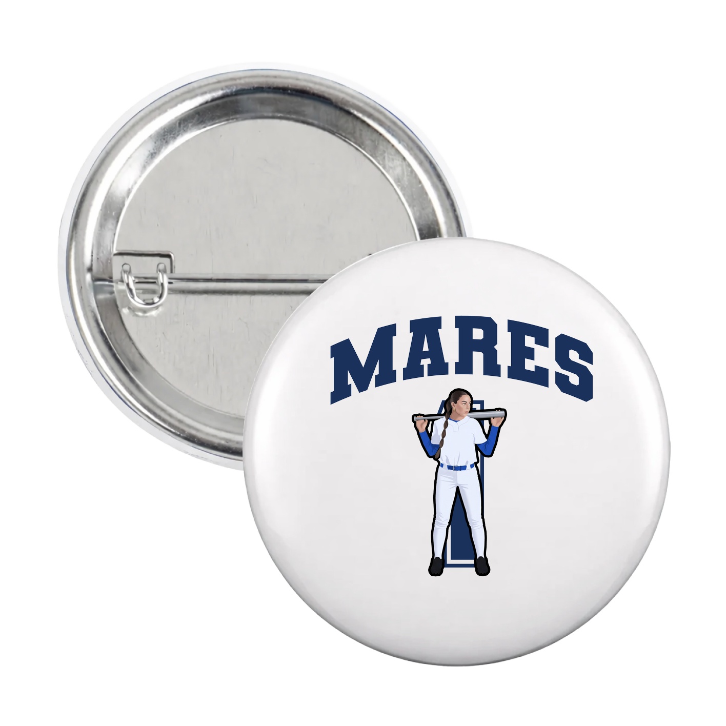 Game Day Button — Number in White