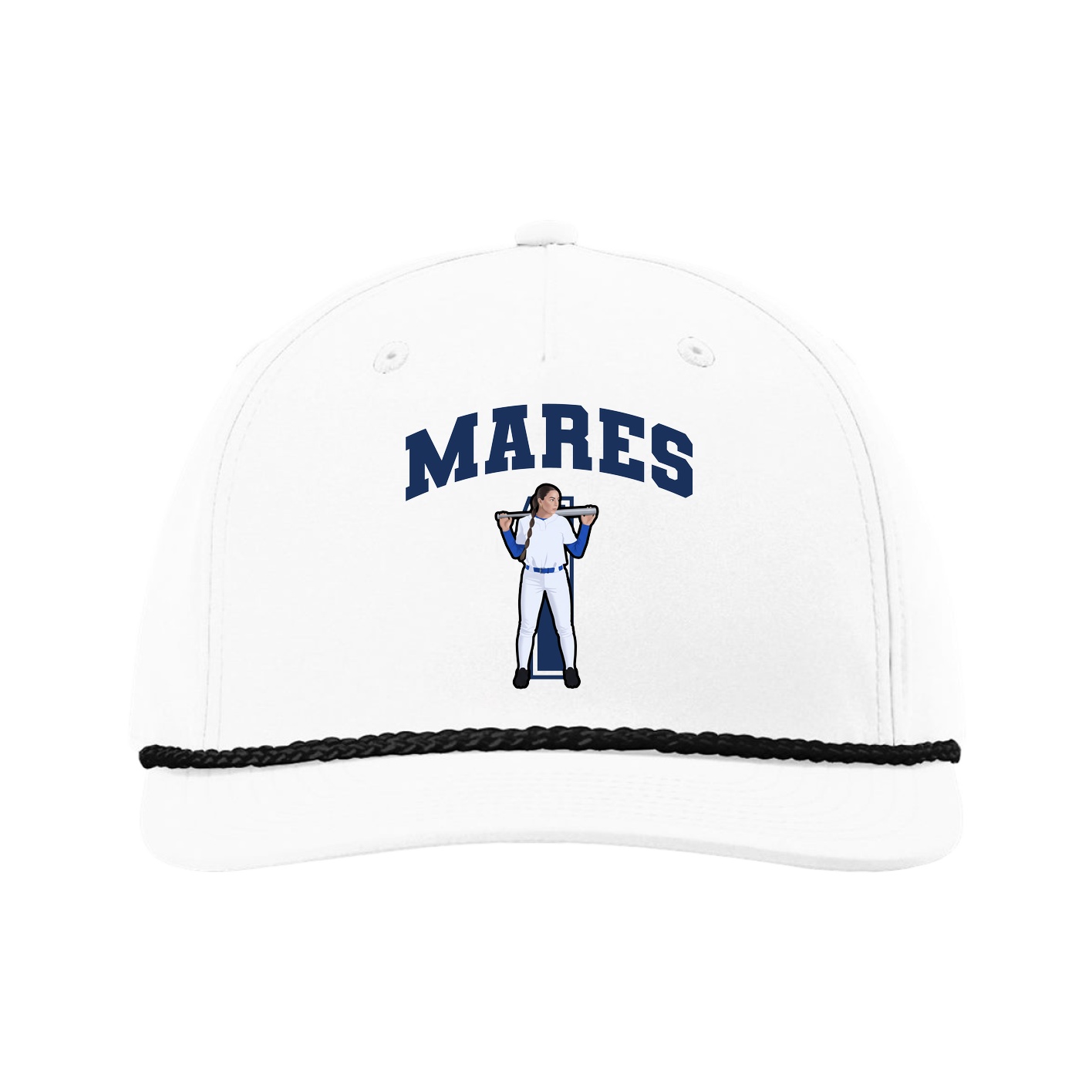 Five-Panel Classic Rope Cap — Number in White