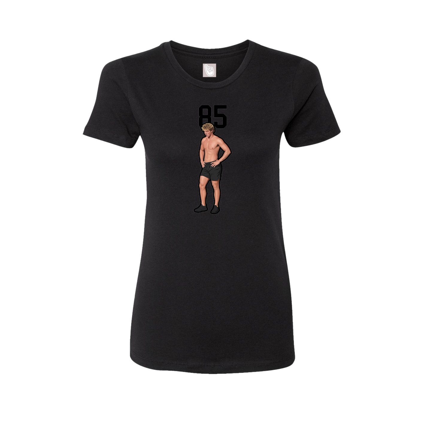 Fitted Women's Tee — Number Top in Black