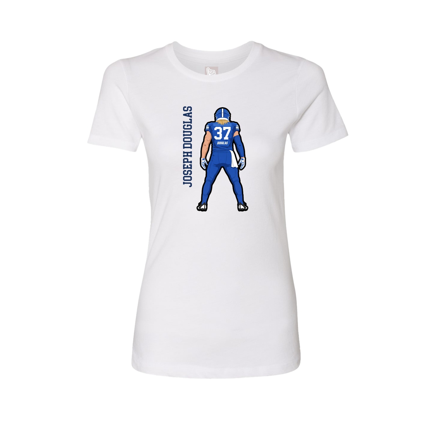 Fitted Women's Tee — Name Vertical in White