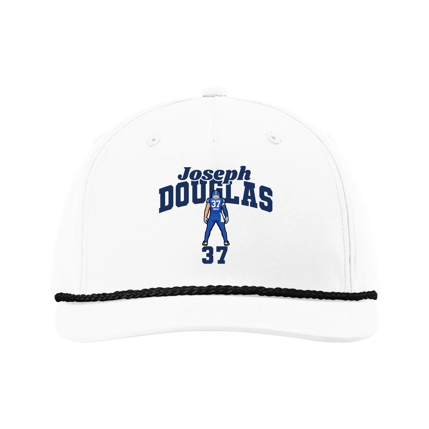 Five-Panel Classic Rope Cap — Signature Arch in White