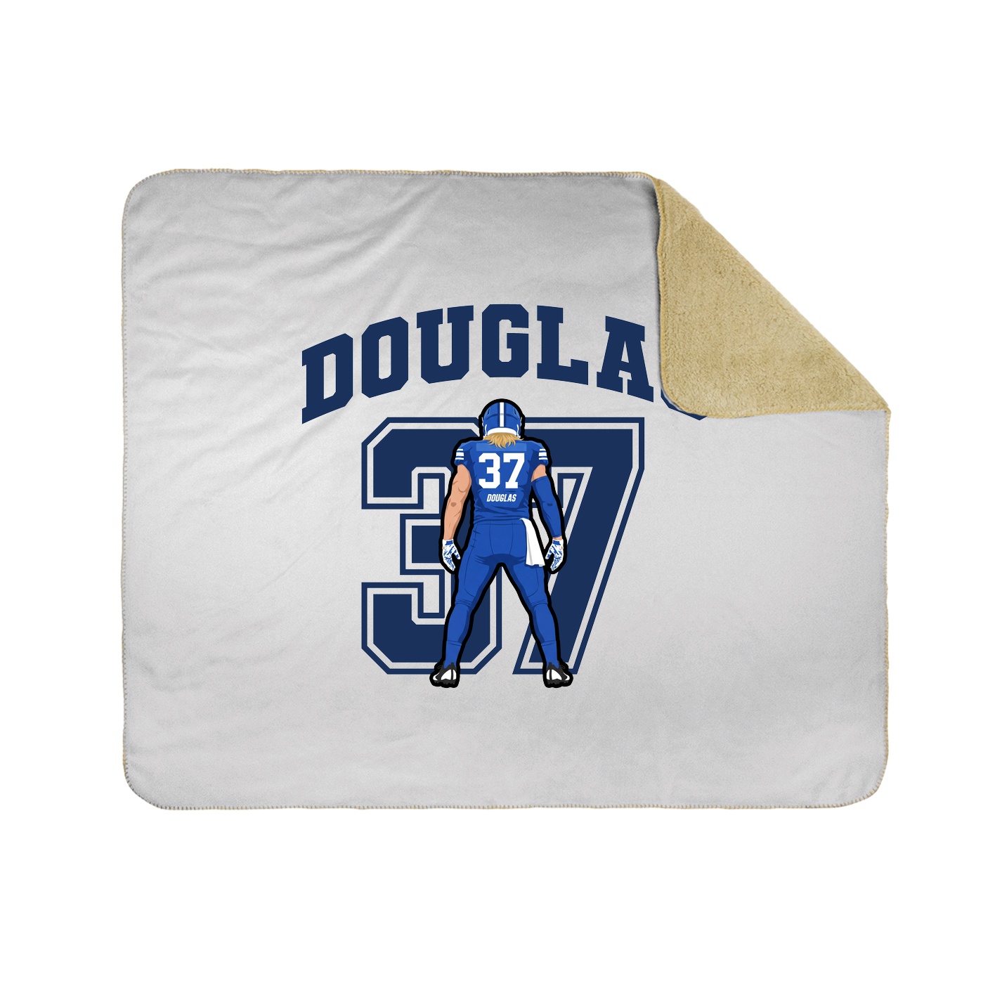 Throw Blanket — Number in White
