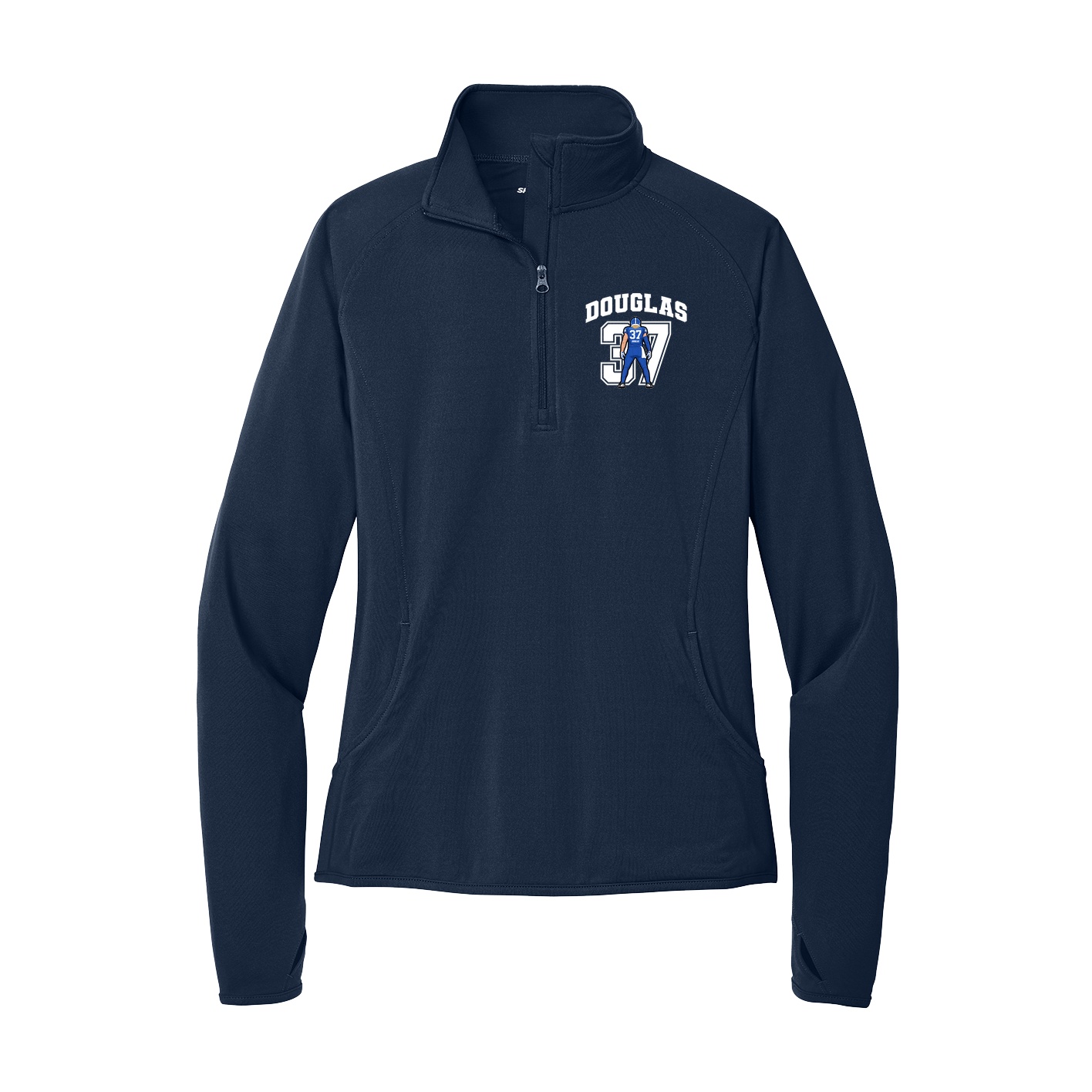 Women's Q-Zip Pullover — Number in Navy