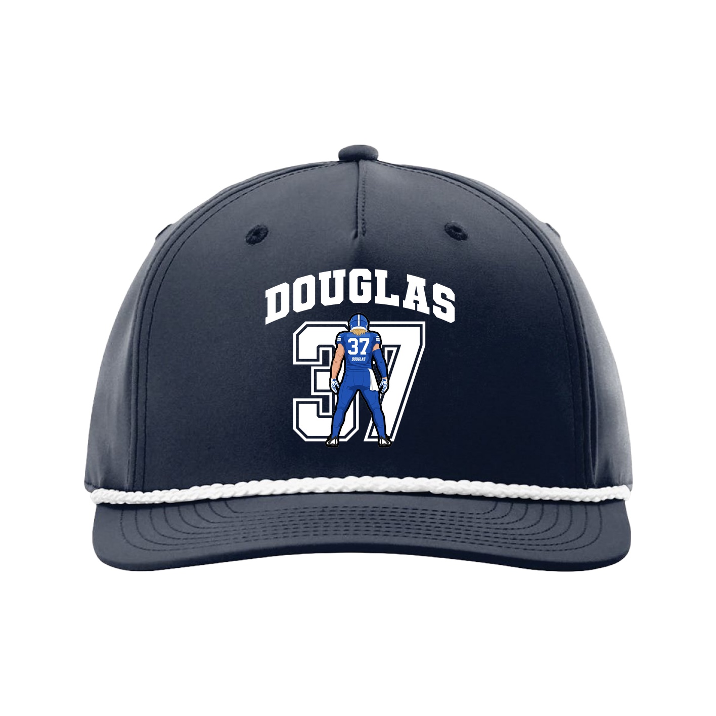Five-Panel Classic Rope Cap — Number in Navy