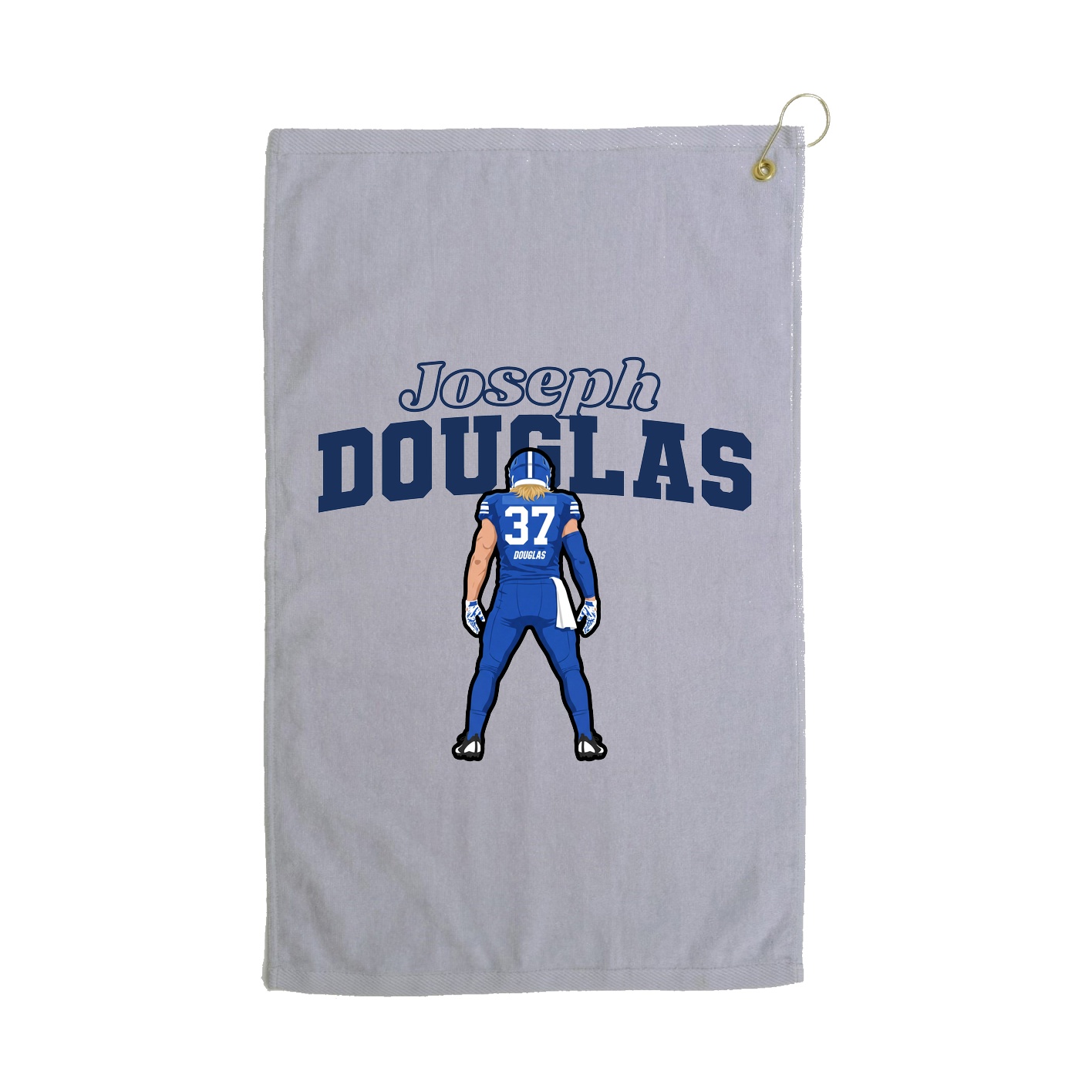 Golf Towel — Name Arch in Grey