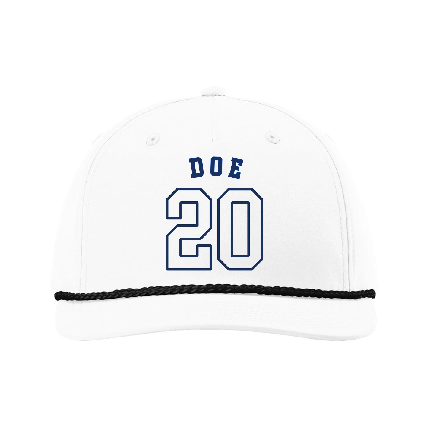 Five-Panel Classic Rope Cap — Shirsey Arch in White