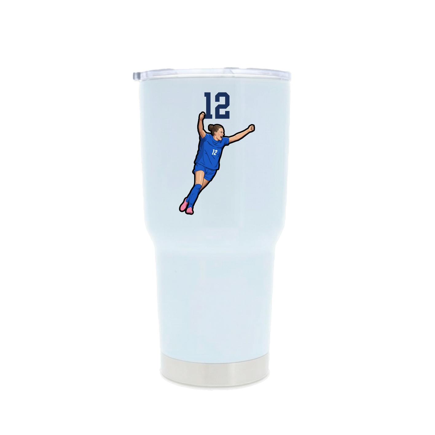30oz Stainless Steel Tumbler — Number Top in White