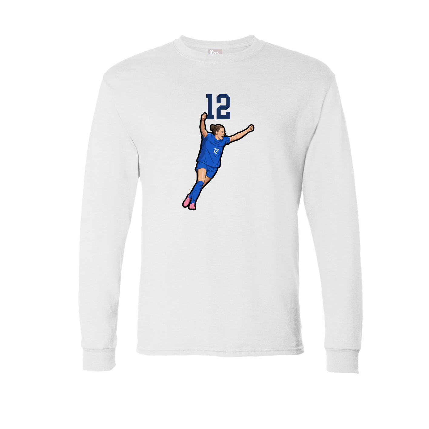 Long Sleeve Tee — Number Top in White