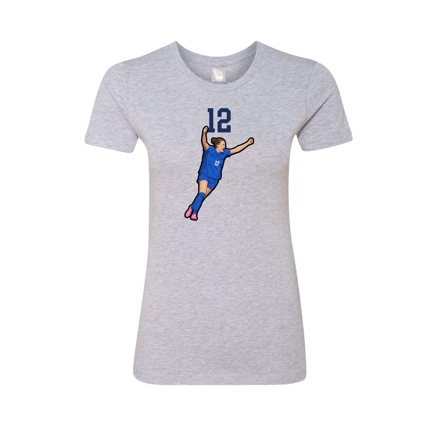Fitted Women's Tee — Number Top in Grey