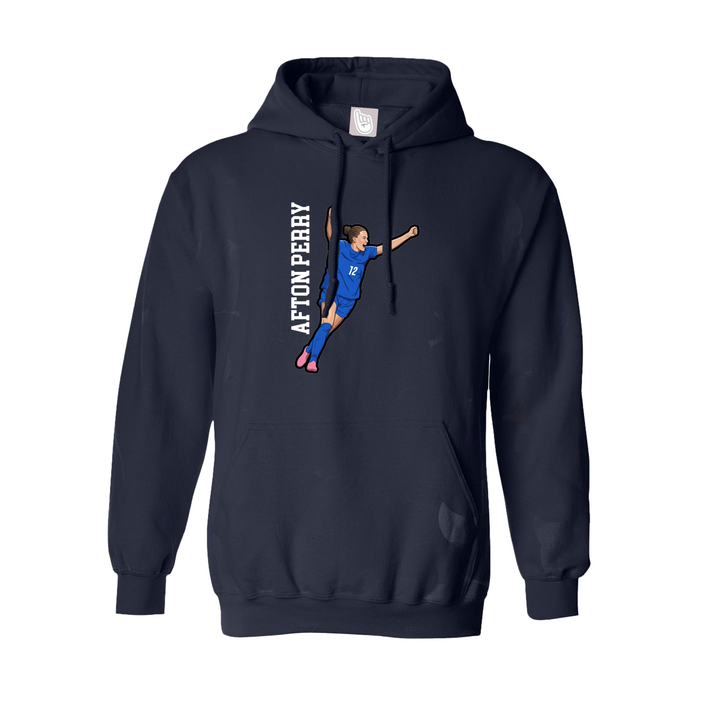Hoodie — Name Vertical in Navy