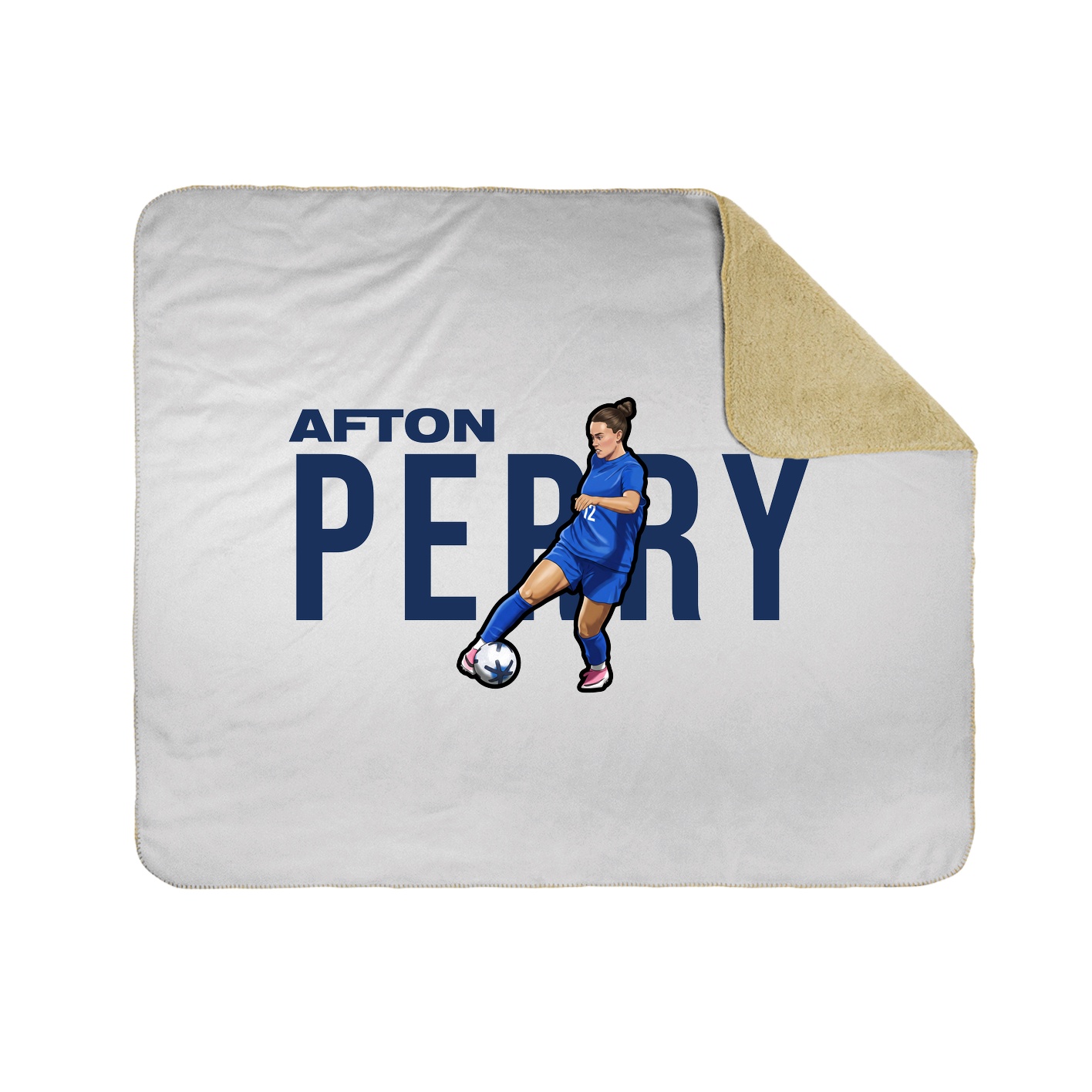 Throw Blanket — Player Name in White