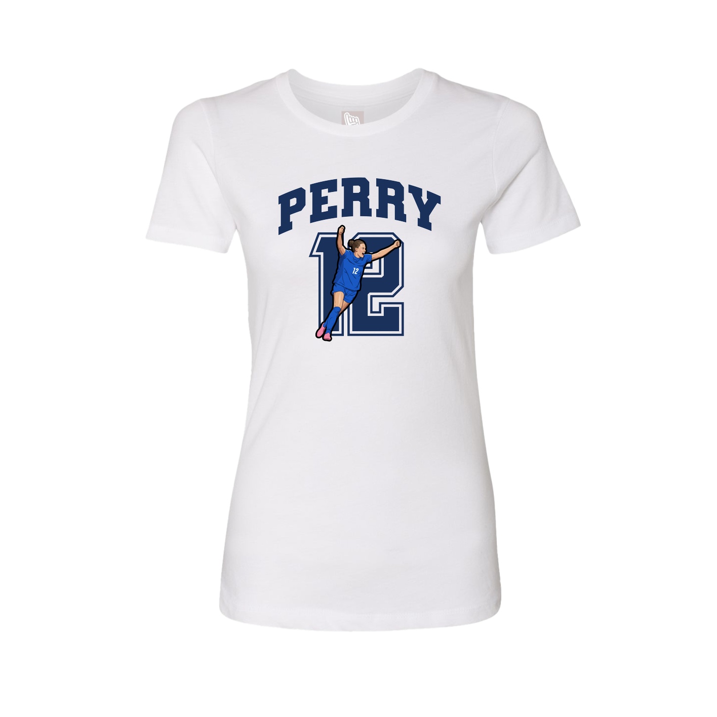 Fitted Women's Tee — Number in White