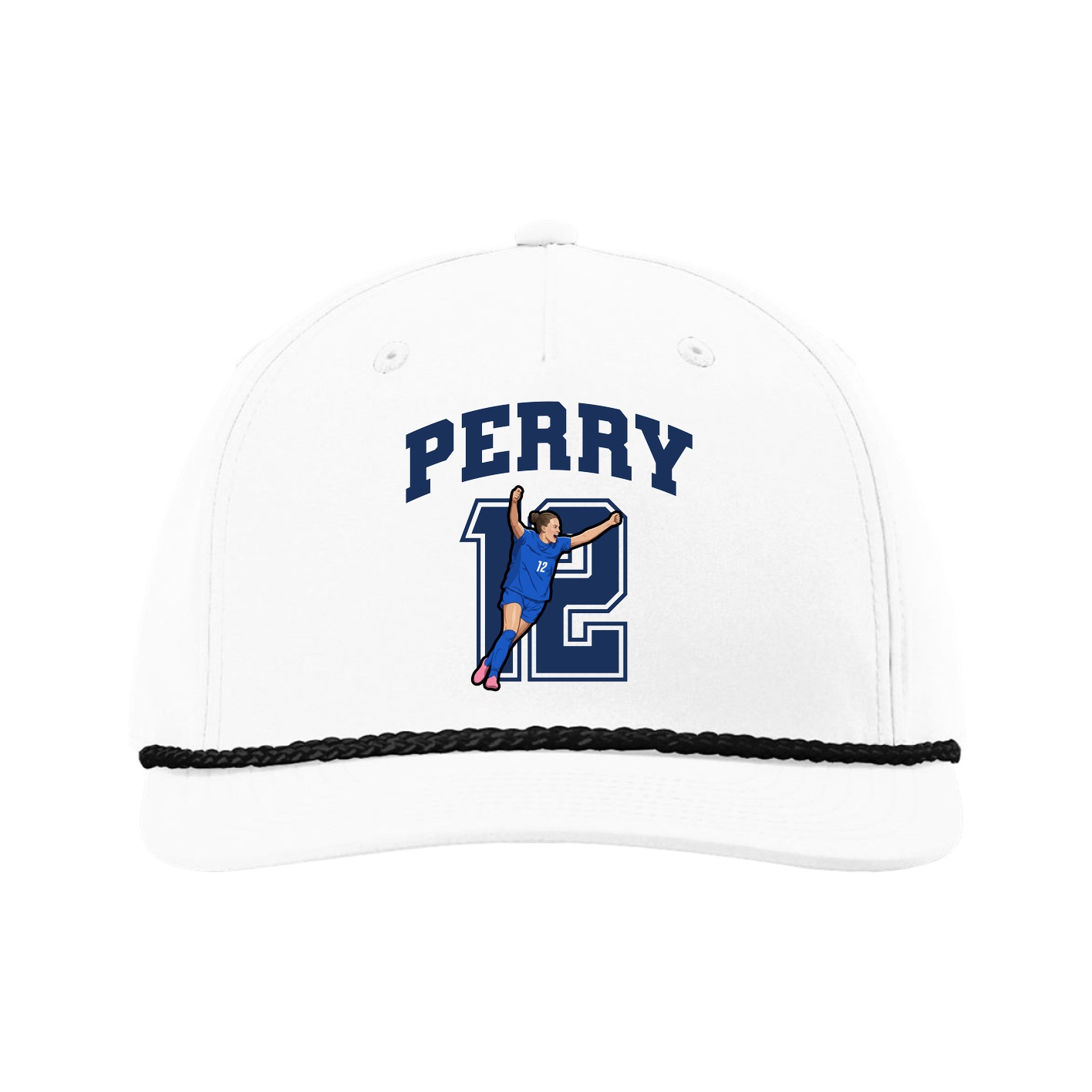 Five-Panel Classic Rope Cap — Number in White