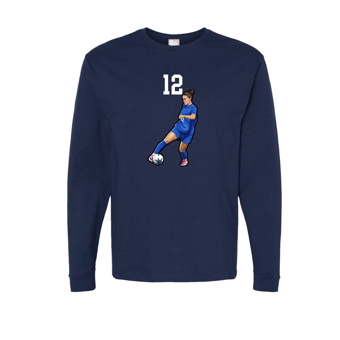 Long Sleeve Tee — Number Top in Navy