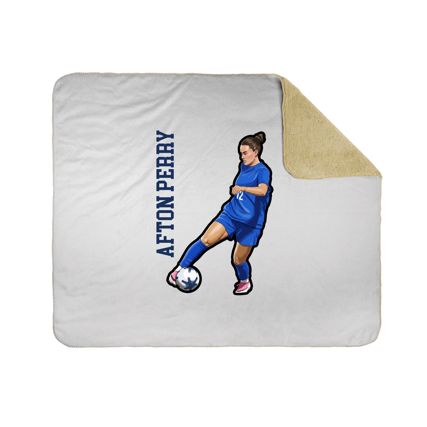 Throw Blanket — Name Vertical in White