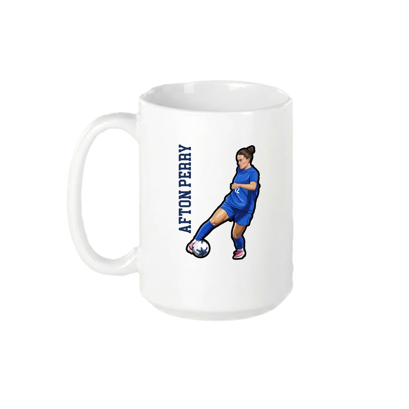 15oz Coffee Mug — Name Vertical in White