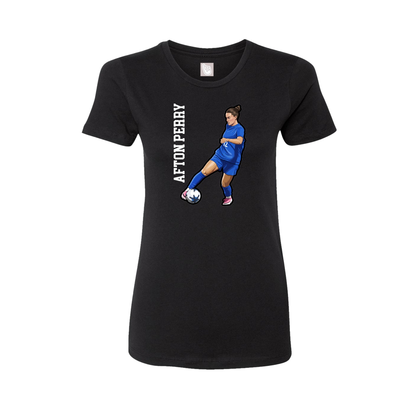 Fitted Women's Tee — Name Vertical in Black