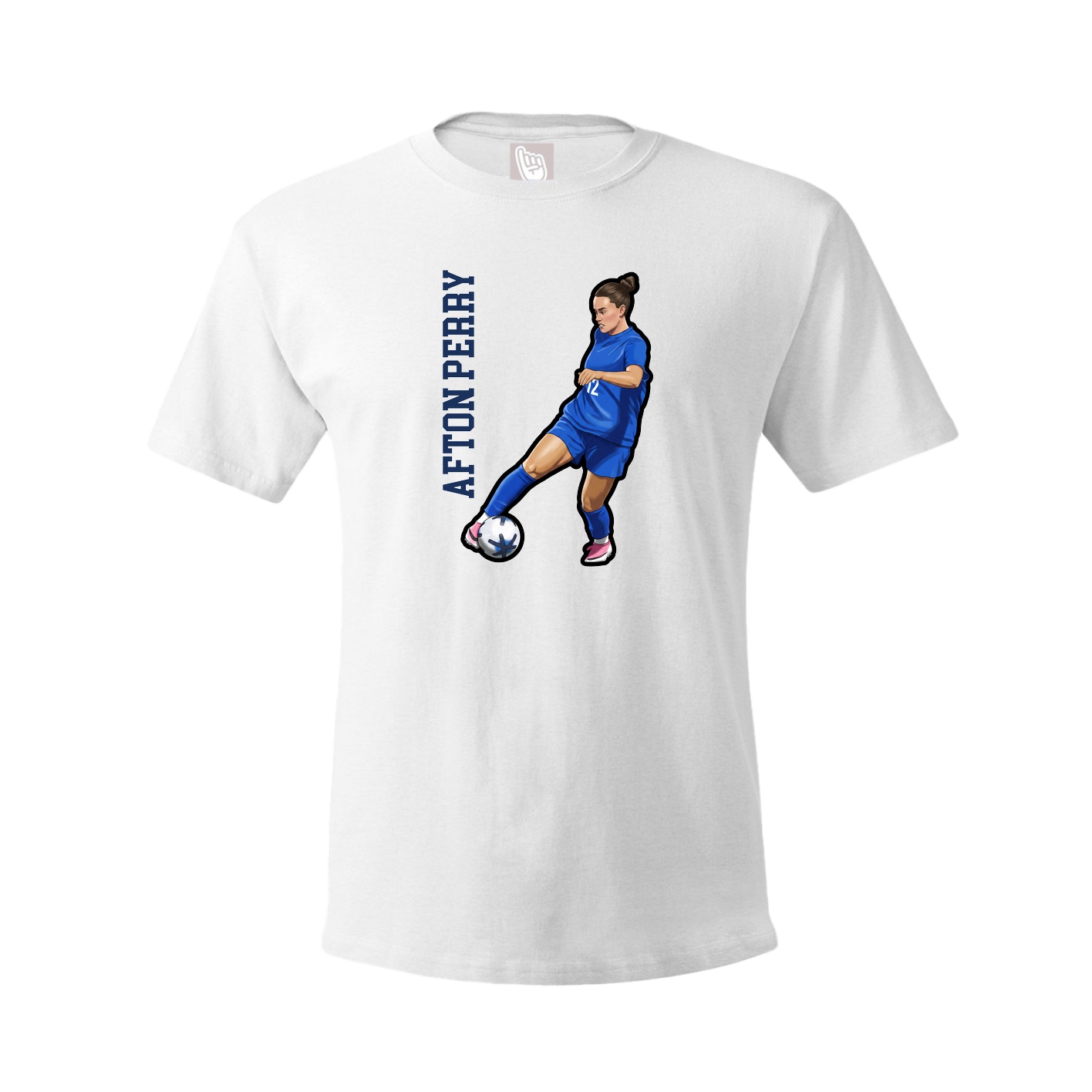 Youth Tee — Name Vertical in White