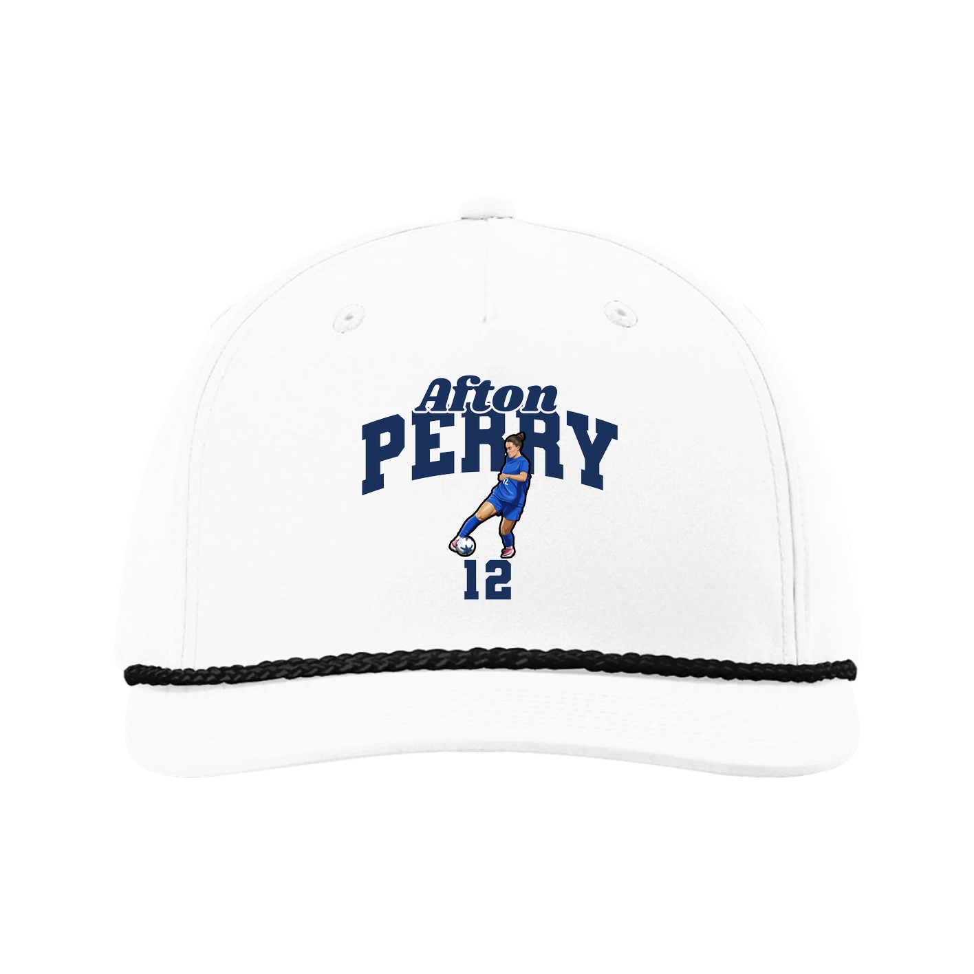 Five-Panel Classic Rope Cap — Signature Arch in White