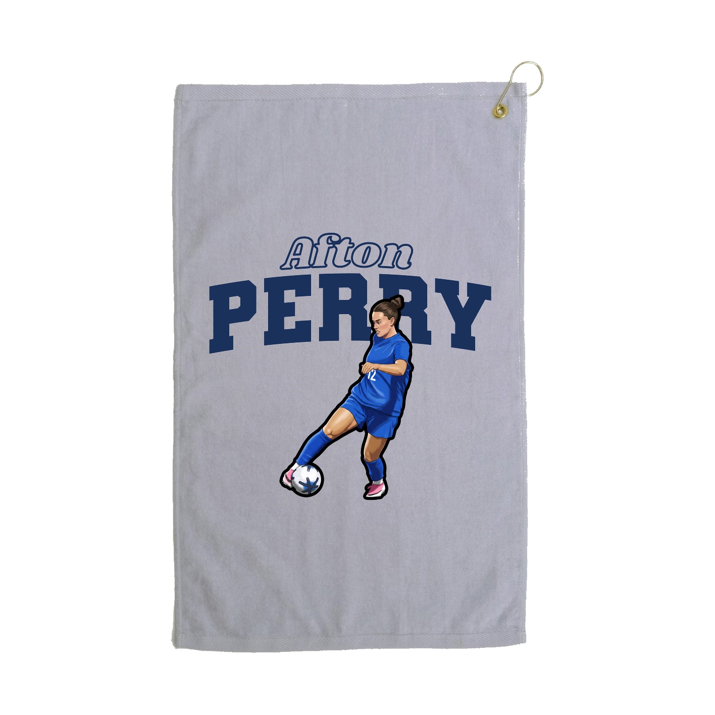 Golf Towel — Name Arch in Grey